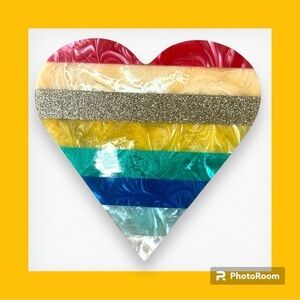 Lulu NYC Rainbow Heart Crossbody Purse New With Tags